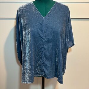 Chic Velvet V-Neck Women's Blouse